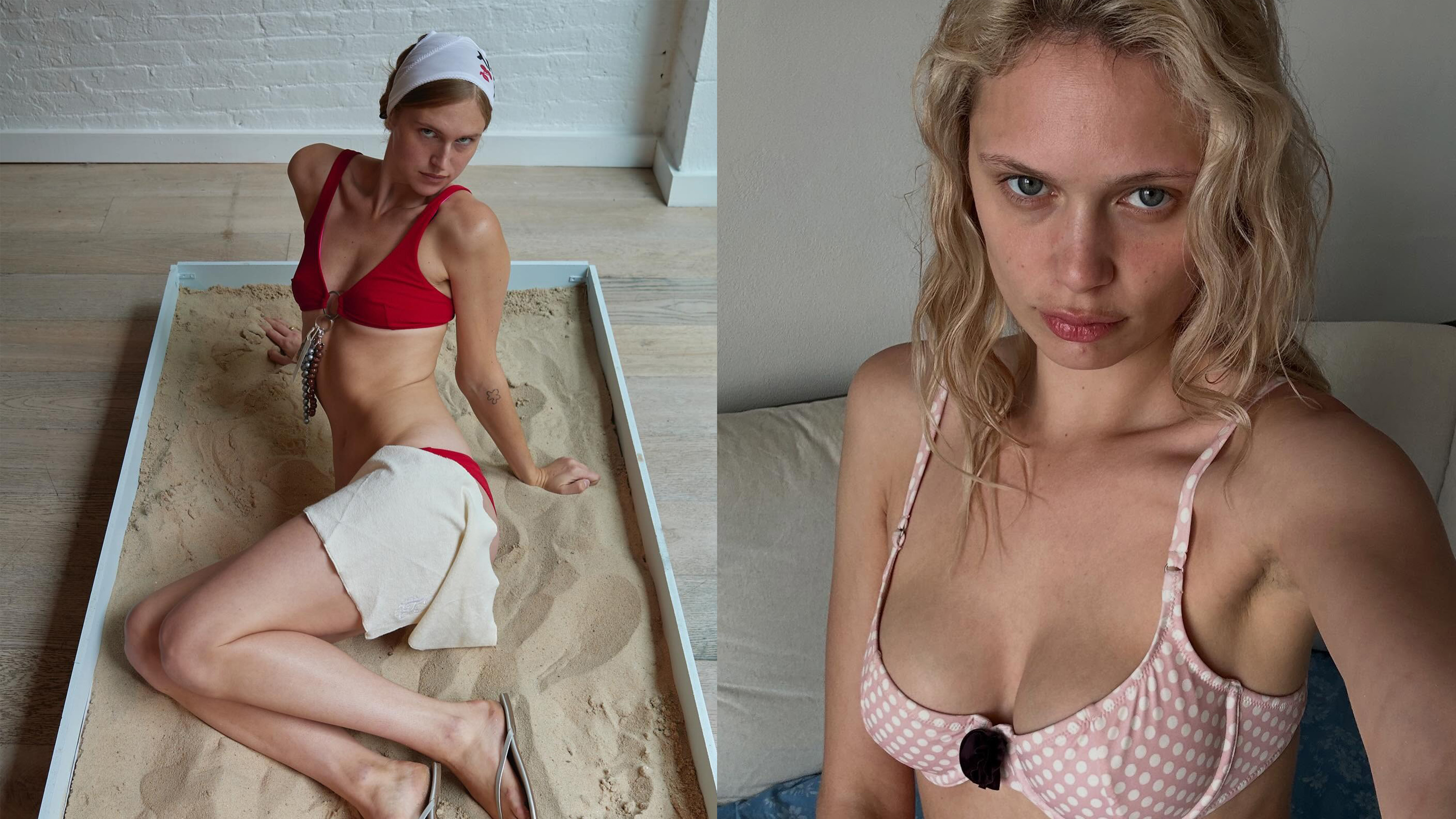 Women wearing Fruity Booty swimsuits.