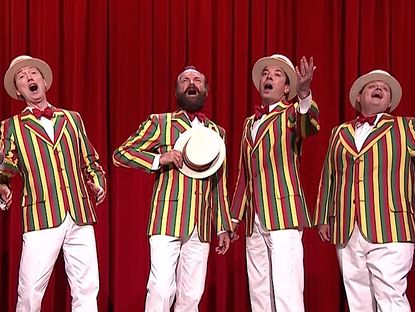 Sting joins Jimmy Fallon and his barbershop quartet for "Roxanne"