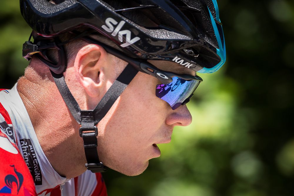 Chris Froome rides in the bunch during stage 1 at Dauphine
