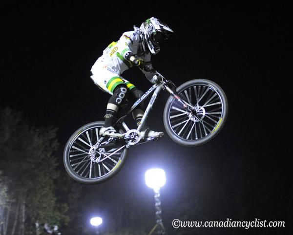 Caroline Buchanan (Australia) on her way to successfully defending her world championship title in four cross