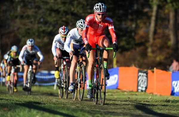 Lukas Winterberg (Philadelphia Cyclocross School) on the front early.