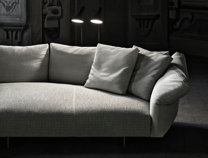 large plump modern white sofa