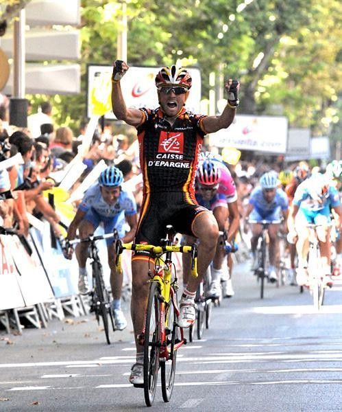 Spaniard Alejandro Valverde (Caisse d'Epargne) wins stage two of the 63rd Vuelta a Espa&ntilde;a.
