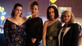 Melanie Lynskey, Tawny Cypress, Juliette Lewis and Christina Ricci in "Yellowjackets" season 1