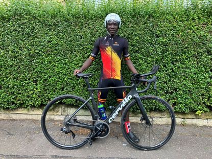 Kamya Richard with his Cervelo time trial bike