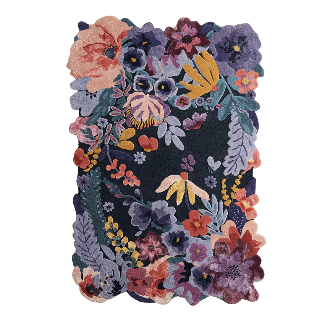 multi-colored floral rug