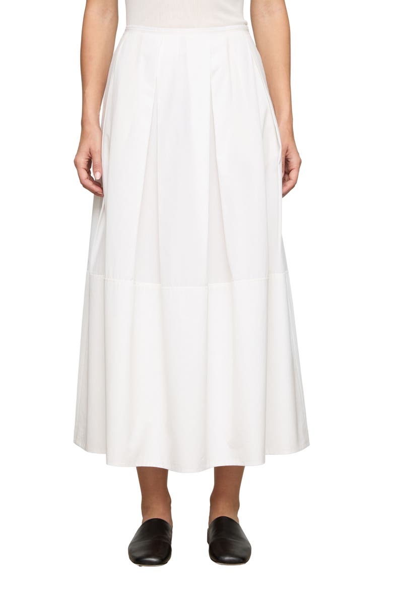 Organic Cotton Poplin A-Line Midi Skirt