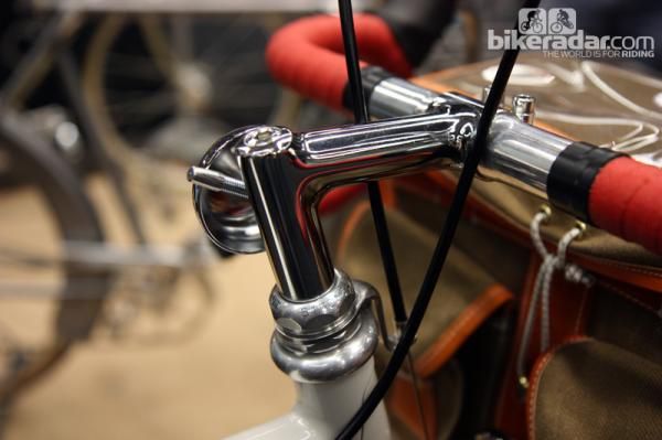 The bell is built into the side of a nicely fillet brazed stem on this MAP Bicycles 650b tourer.