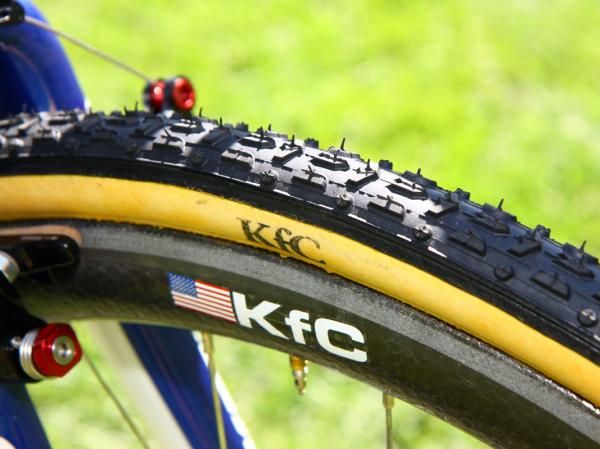 Katie Compton (Planet Bike-Stevens Bikes) has a number of Dugast tires available to suit the day's conditions.