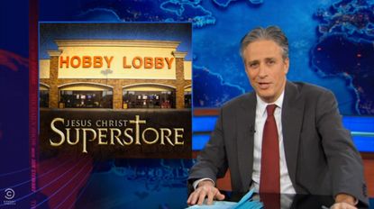 The Daily Show mocks Hobby Lobby, 'decent, God-fearing corporation'