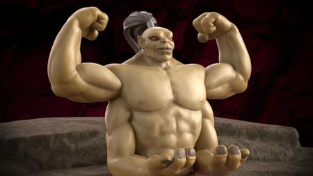 The Goro controller holder from the Mortal Kombat: Legacy Kollection Kollector's Edition