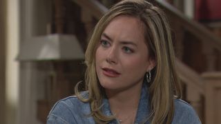 Hope (Annika Noelle) looks upset in The Bold and the Beautiful