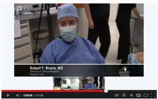 Robert Rivera, the director of clinical research at Hoopes Vision in Salt Lake City, conducts eye surgery on a live-streamed webcast.