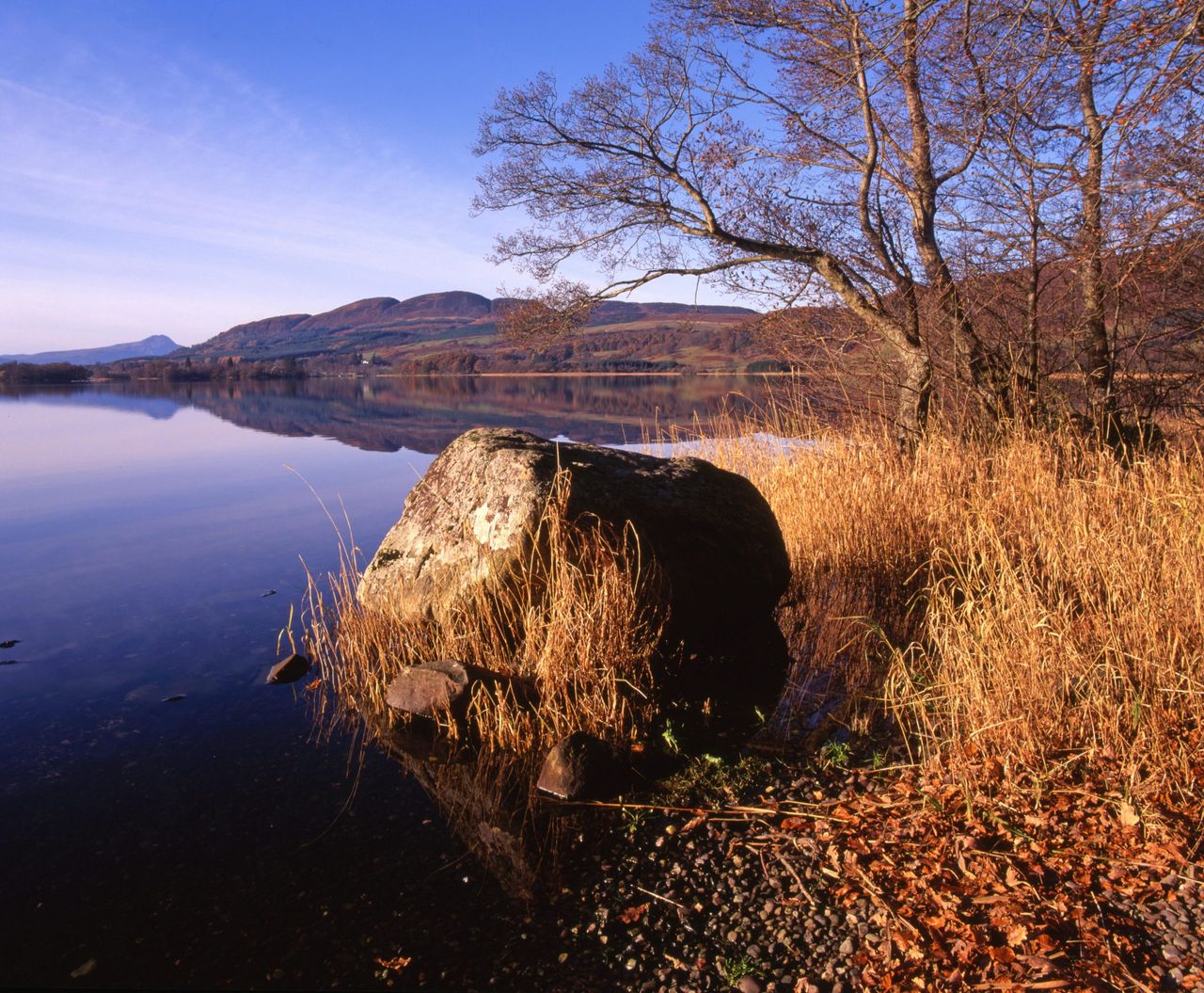 Scotland has 30,000 lochs, but only one lake: the Lake of Menteith, Trossachs.