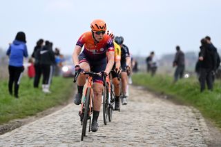 Marjolein Van 'T Geloof of Team Human Powered Health racing in Paris-Roubaix Femmes