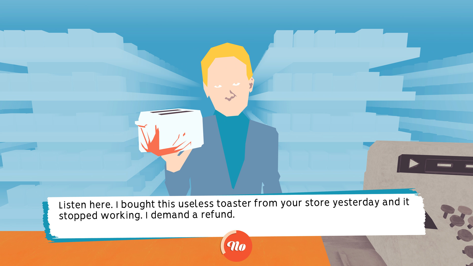 Negative Nancy customer complaining about toaster