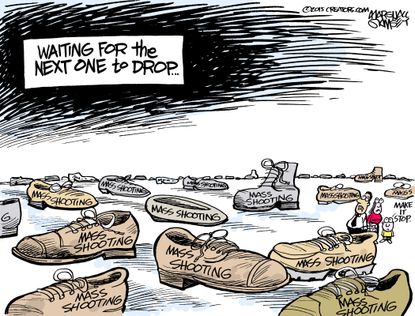 Editorial cartoon U.S. Mass Shootings Waiting