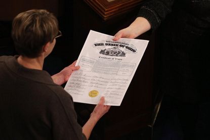 The 2012 Electoral College certificate from Ohio.