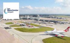 Manchester Airport Parking logo placed over an image of manchester airport