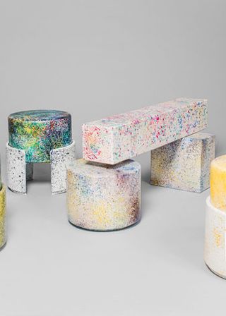 'Never Too Much (Stool 4)', 2013 (left) and 'Never Too Much (Bench 1)', 2013 (right)