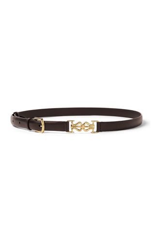 Ls Clasp Leather Skinny Belt