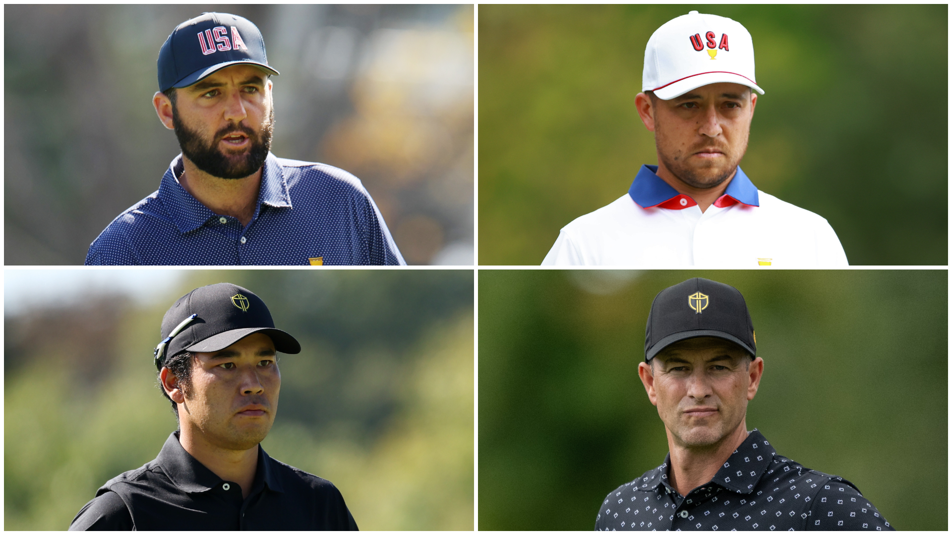 Scottie Scheffler, Xander Schauffele, Hideki Matsuyama and Adam Scott 