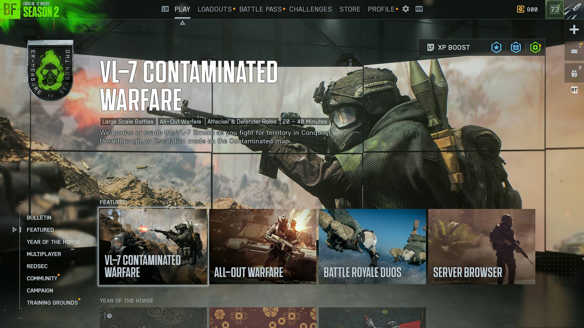 Battlefield 6 Season 2 VL-7 contaminated warfare and other playlists