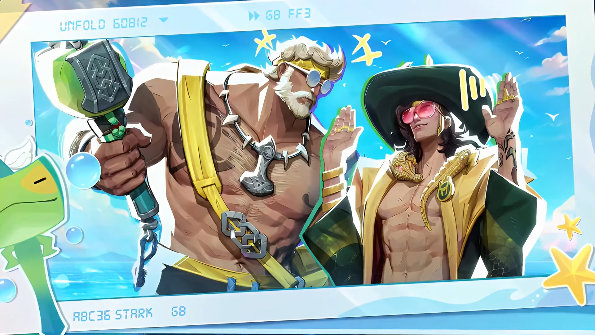 Thor and Loki pose side by side in their summer skin variants