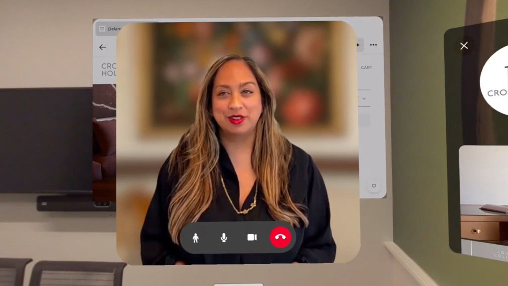 Taking a WhatsApp video call on Meta VR Glasses using Holograms