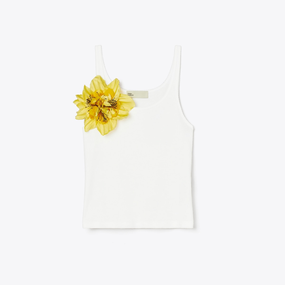 Ribbed Tank Top in White, Size L