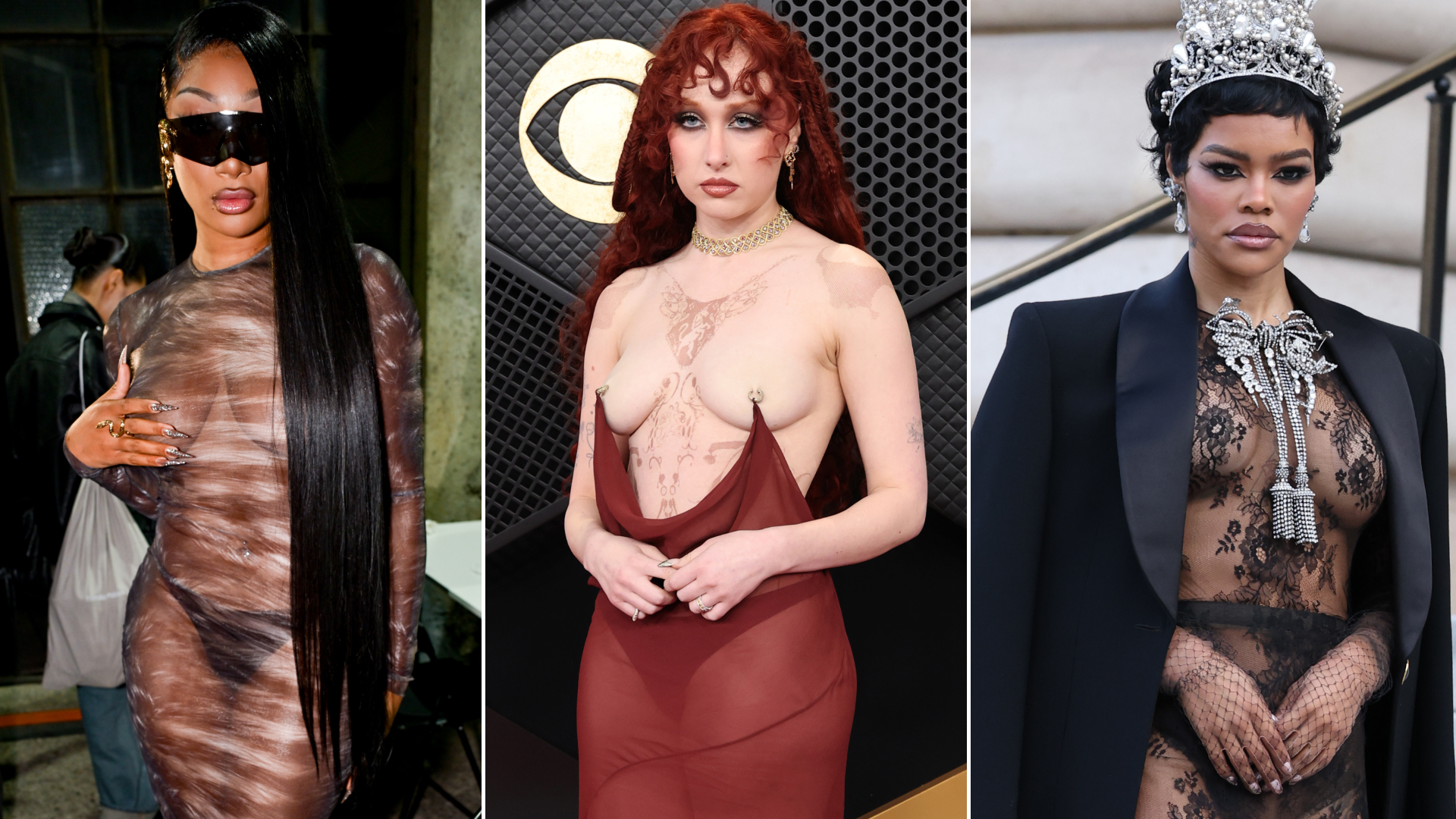the best naked dresses of 2026 including megan thee stallion, chappell roan, and teyana taylor