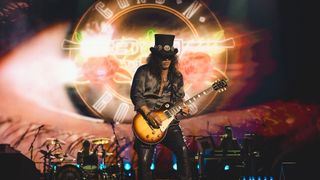 Slash performs live with Guns N' Roses