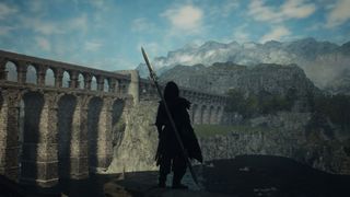 Dragon's Dogma 2 screenshot of the Arisen looking out at Vermund from the city of Vernworth