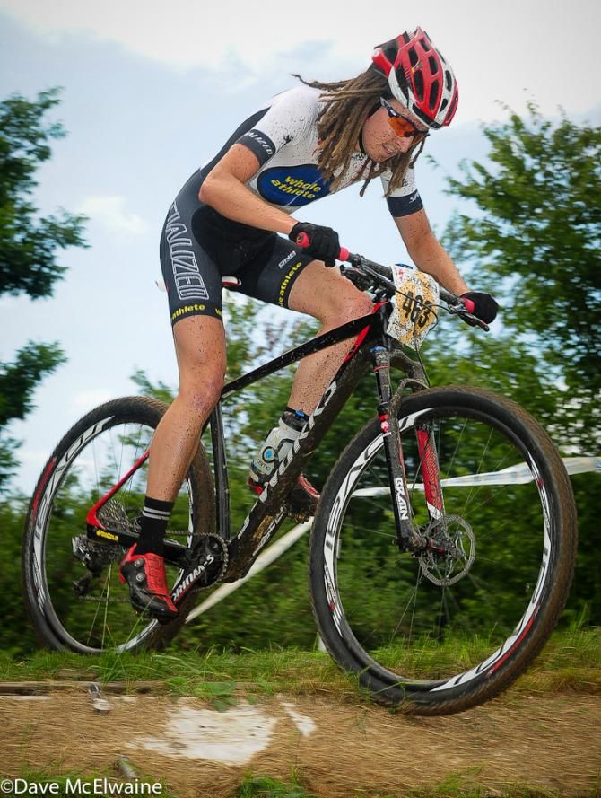 Cypress Gorry (Whole Athlete) riding in the top ten early in the race