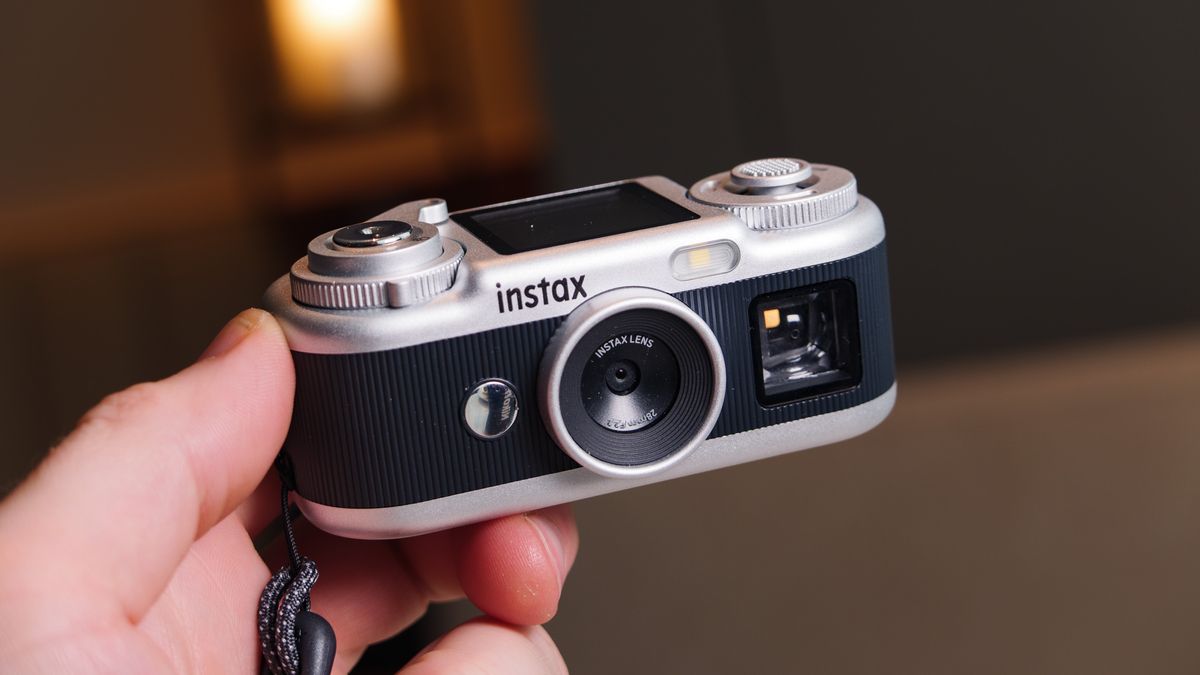 Fujifilm Instax Pal 2 digital camera in user's hand