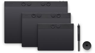 Product image of all three Wacom Intuos Pro (2025) sizes on a white background