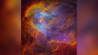 A hypnotic blend of swirling cosmic colors from the Running Chicken Nebula, IC2944.