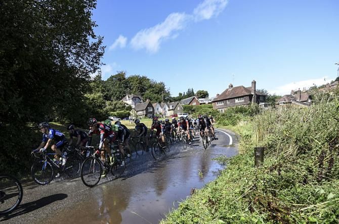 Philippe Gilbert rides through the countryside for team BMC