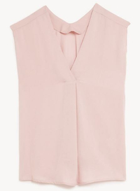 Satin V-Neck Popover Blouse | $30/£25 | M&amp;S