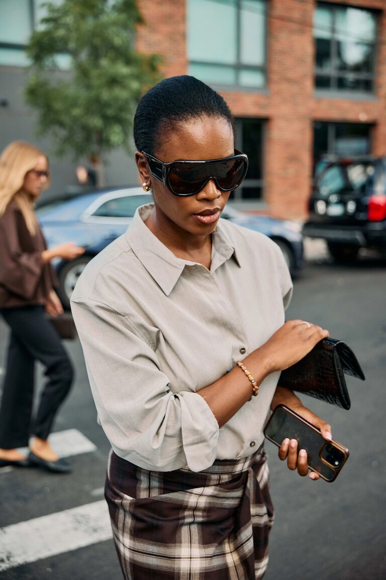 NYFW S/S 26 street style: check print