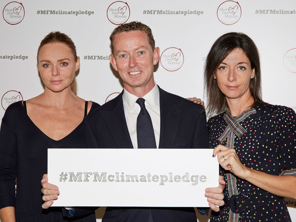 Photo of Stella and Mary McCartney at the Meat Free Monday Pledge