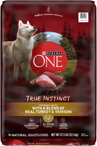Purina One True Instinct Dry Dog Food for Adult Dogs, Real Turkey &amp; Venison, 36 lb Bag 
Was $73.00, now $55.69 at Walmart