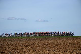 MONTARGIS FRANCE MARCH 04 A general view of the peloton competing during the 82nd Paris Nice 2024 Stage 2 a 1776km stage from Thoiry to Montargis UCIWT on March 04 2024 in Montargis France Photo by Alex BroadwayGetty Images