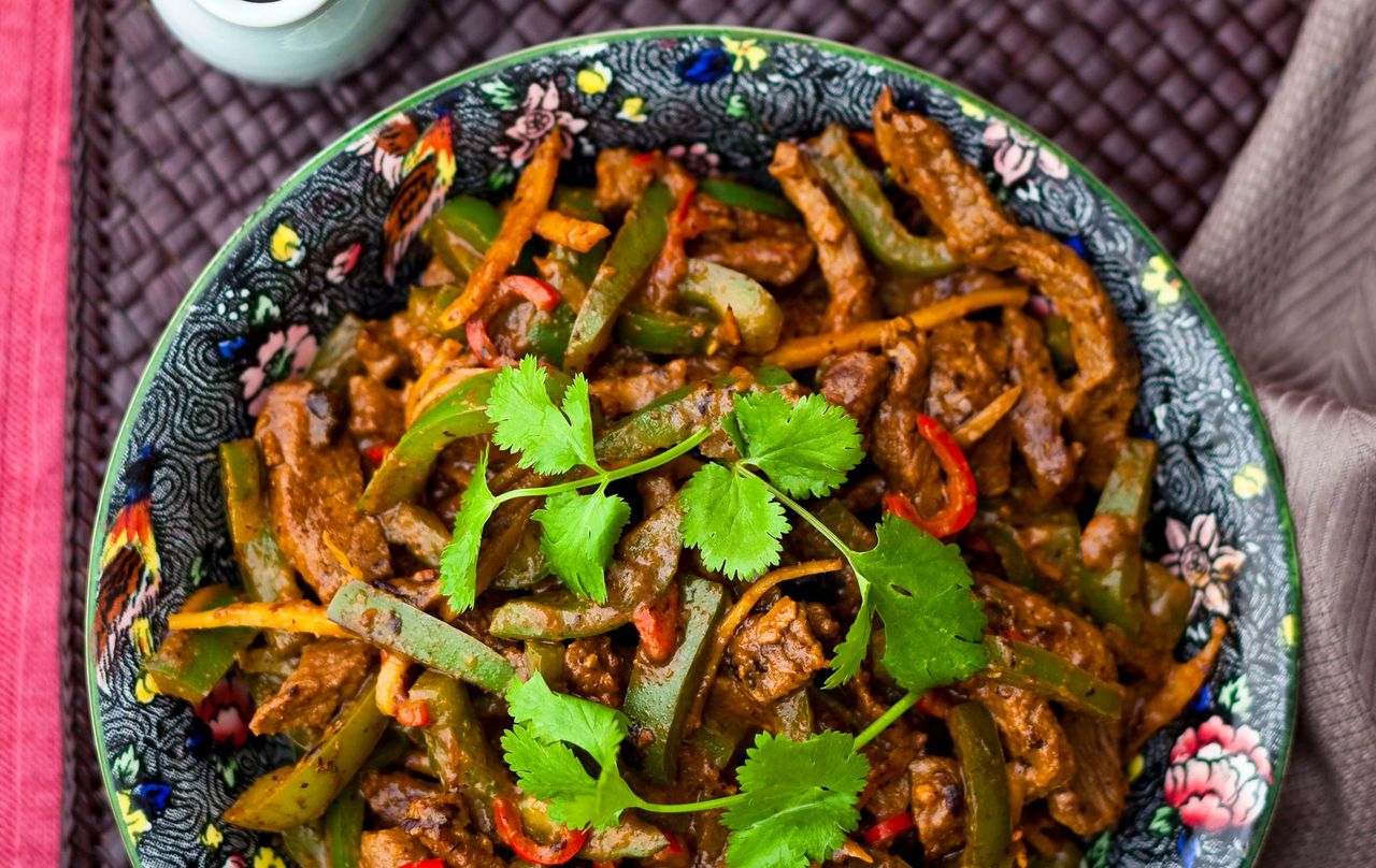 Beef in black bean sauce