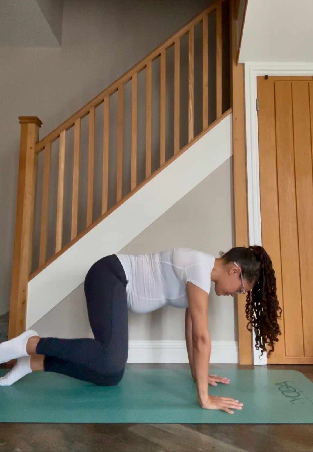 Health writer Becks Shepherd trying the fire hydrants workout move every day