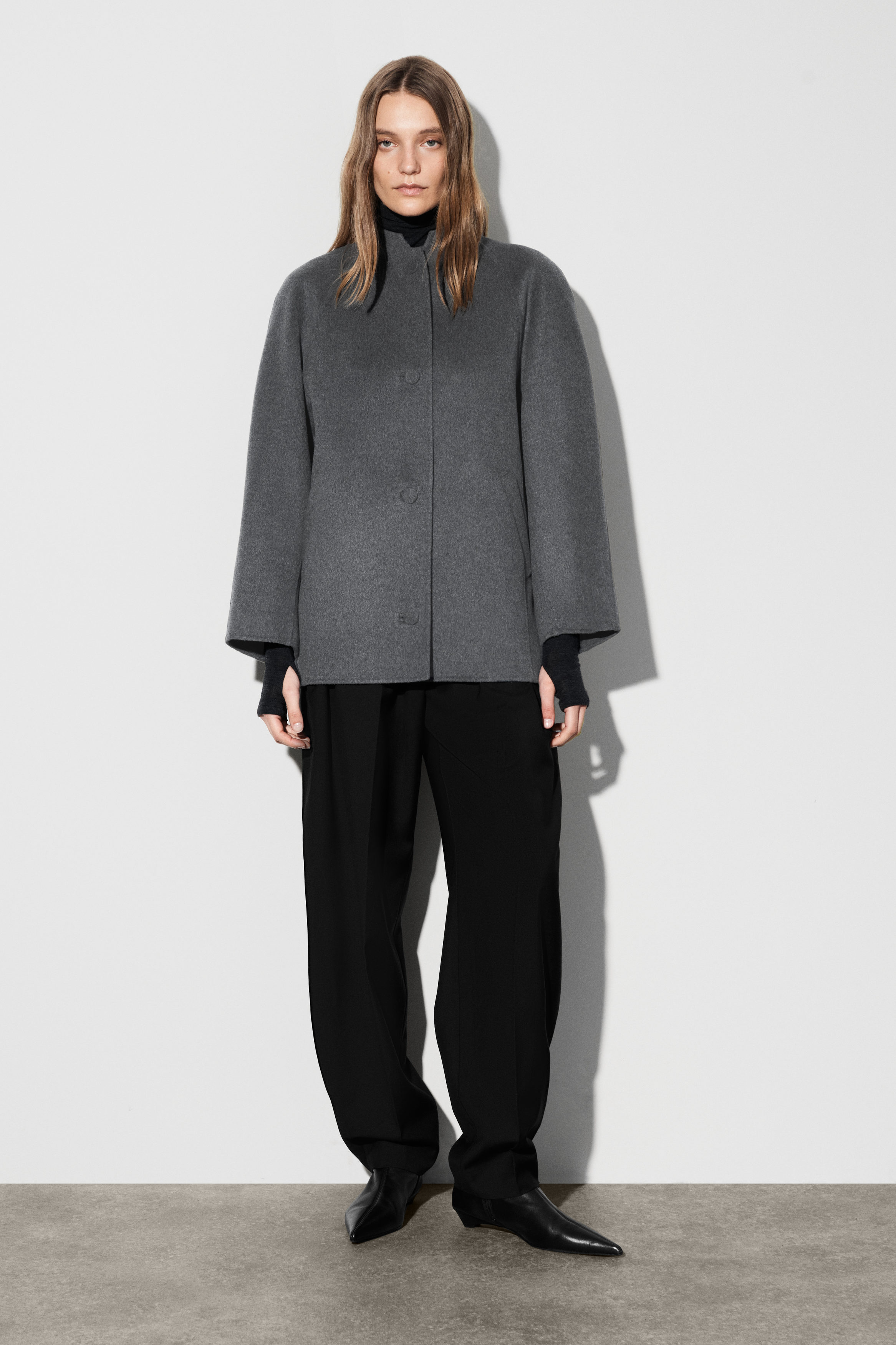 Rounded Double-Faced Wool Jacket