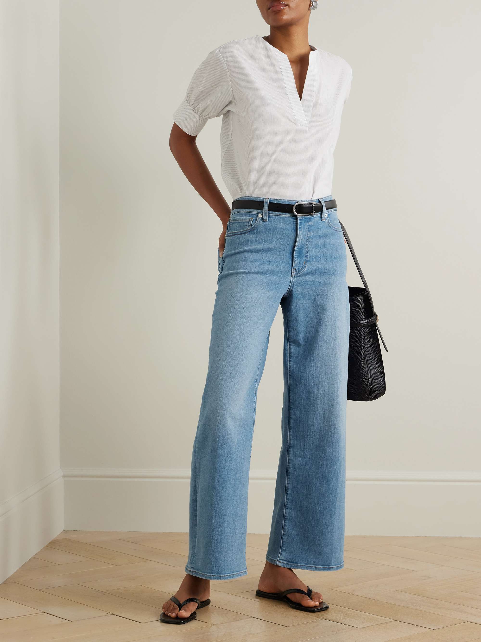 Le Slim Palazzo Mid-Rise Straight-Leg Jeans