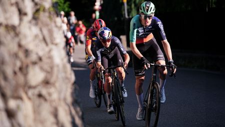 Cropped image - COMO, ITALY - OCTOBER 10: Tom Pidcock of Great Britain and Team Pinarello Q36.5 Pro Cycling Team competes in the breakaway during the 120th Il Lombardia 2026 a 239km one day race from Bergamo to Como / #UCIWT / on October 10, 2026 in Como, Italy. (Photo by Marco Alpozzi - Pool/Getty Images)