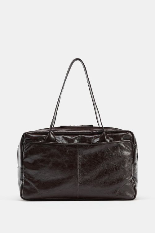 Maxi Leather Bowling Bag