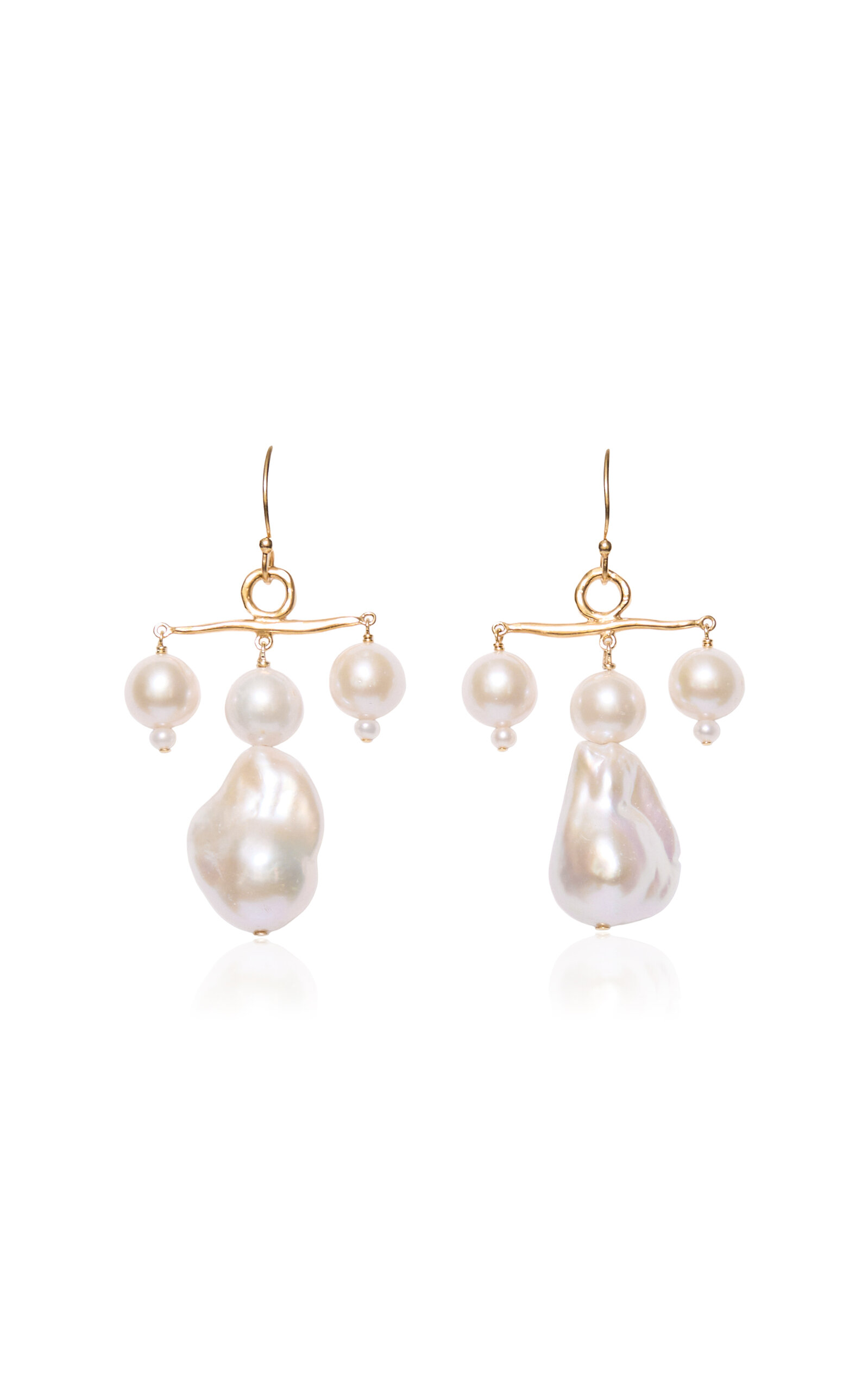 Caroline 18k Gold-Plated Pearl Earrings